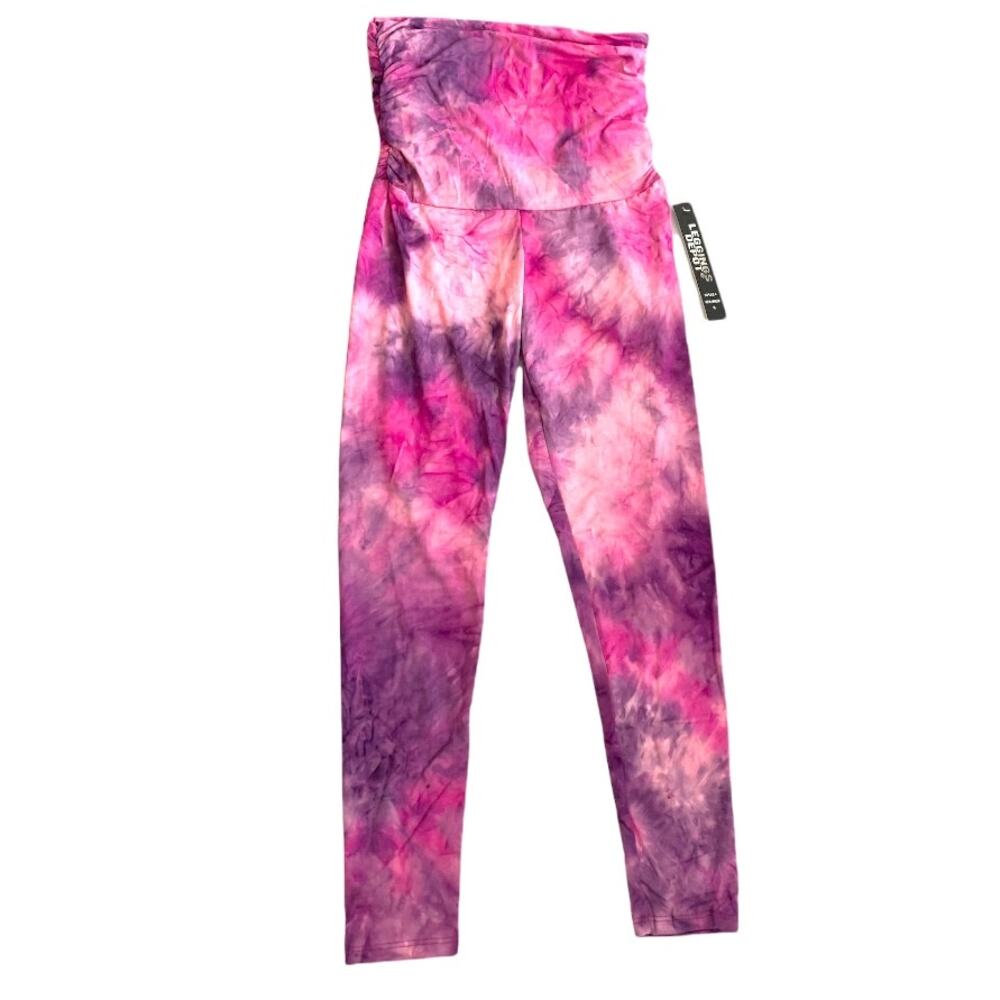 NWT Leggings Depot Tie Dye Print Maternity Leggings w/ Elastic Waist - Picture 2 of 7